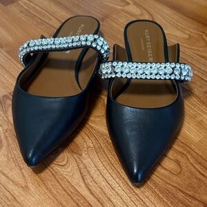 KURT GEIGER princely jeweled flats in black leather